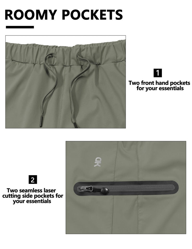 Little Donkey Andy Menâ€™s Ultra-Stretch Quick Dry Lightweight Bermuda Shorts Drawstring Zipper Pocket Hiking Travel Golf Sage M - Image 5